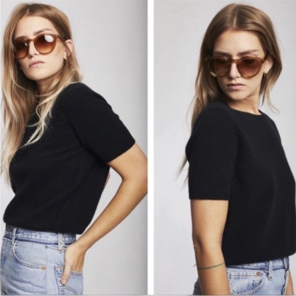 The Cashmere Project Black Cashmere Tee Shirt